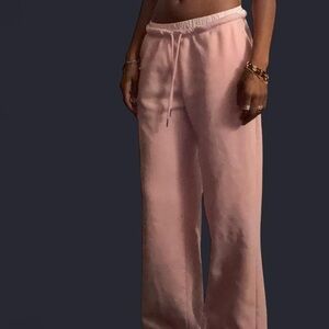 Women's Pink Drawstring Pants with White Lining